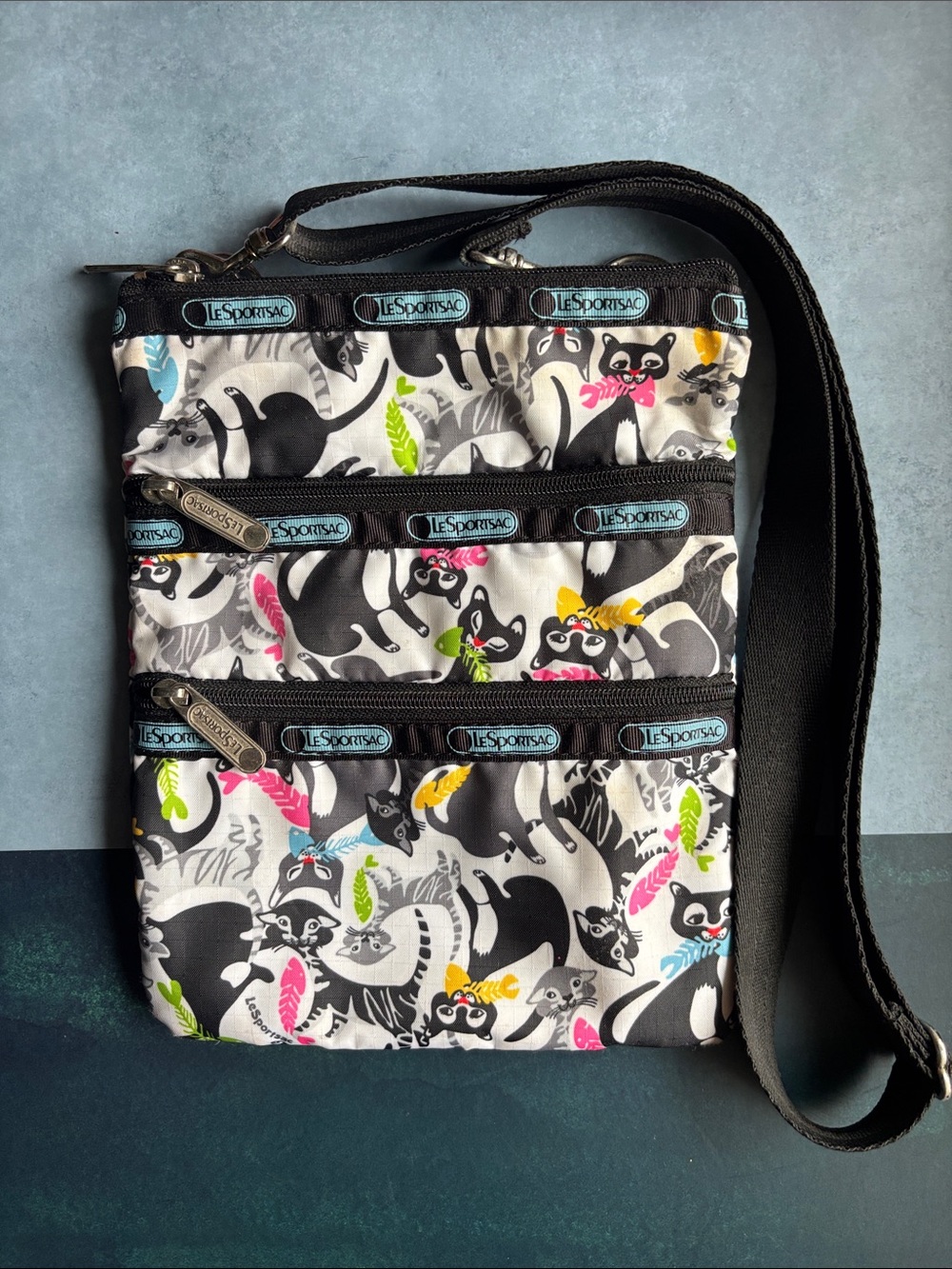LeSportsac Black & White Crossbody